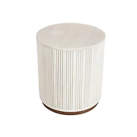 White Distressed Fluted Accent Table