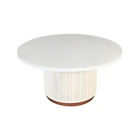 White Distressed Round Storage Coffee Table