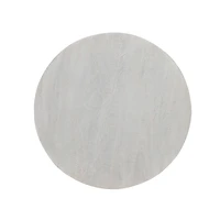 White Distressed Round Fluted Accent Table