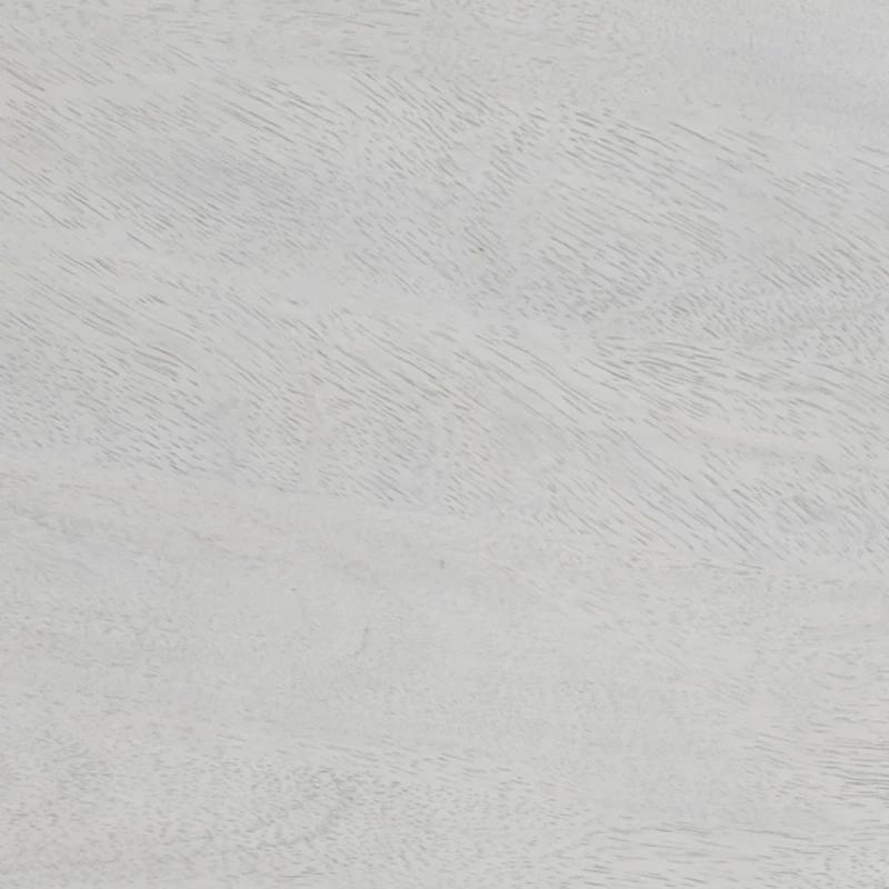 White Distressed Round Fluted Accent Table