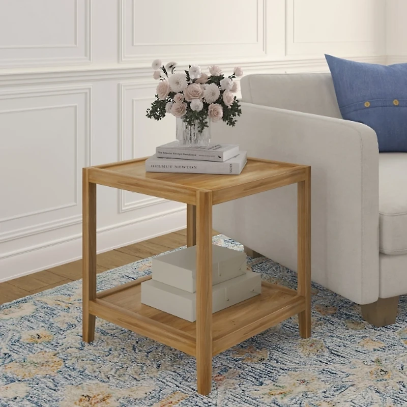 Light Brown Malibu Square Accent Table
