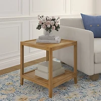 Light Brown Malibu Square Accent Table