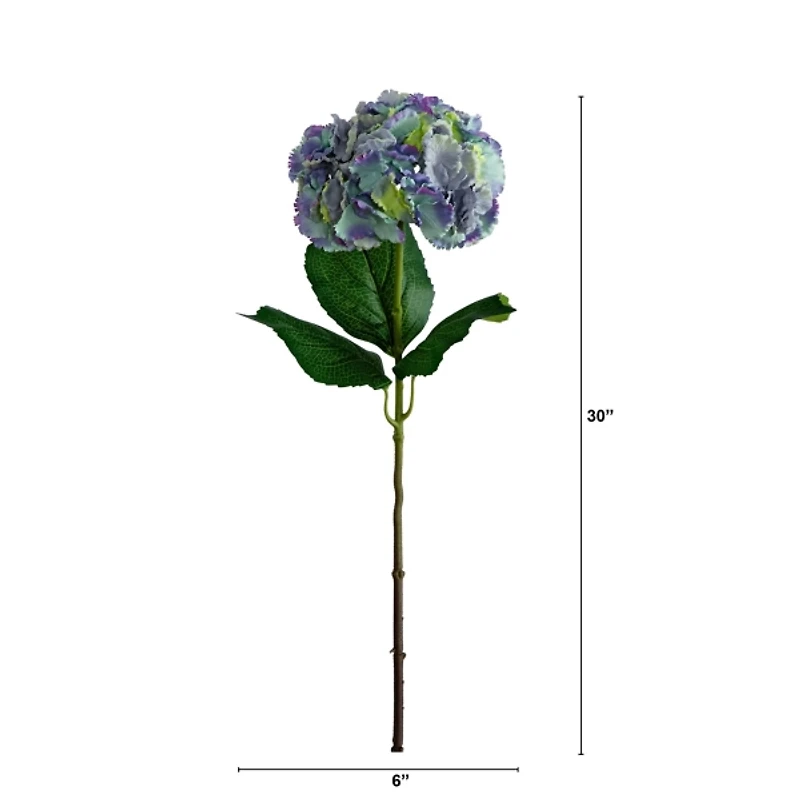 Purple Tie Dye Hydrangea Flower Stems, Set of 3