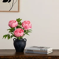 Pink Peony Flower Stems, Set of 3