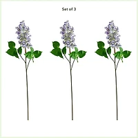 Puple Lilac Flower Stems, Set of 3