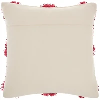 Hot Pink Tufted Pom Poms Throw Pillow