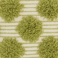 Lime Green Tufted Pom Poms Throw Pillow