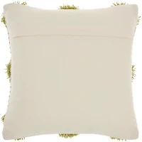 Lime Green Tufted Pom Poms Throw Pillow