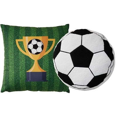 Plush Soccer Pillows, Set of 2