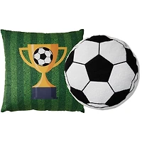 Plush Soccer Pillows, Set of 2