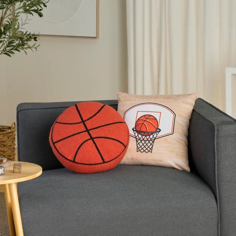 Plush Basketball Pillows, Set of 2