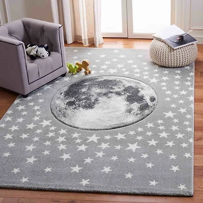 Gray Moon Kids Area Rug