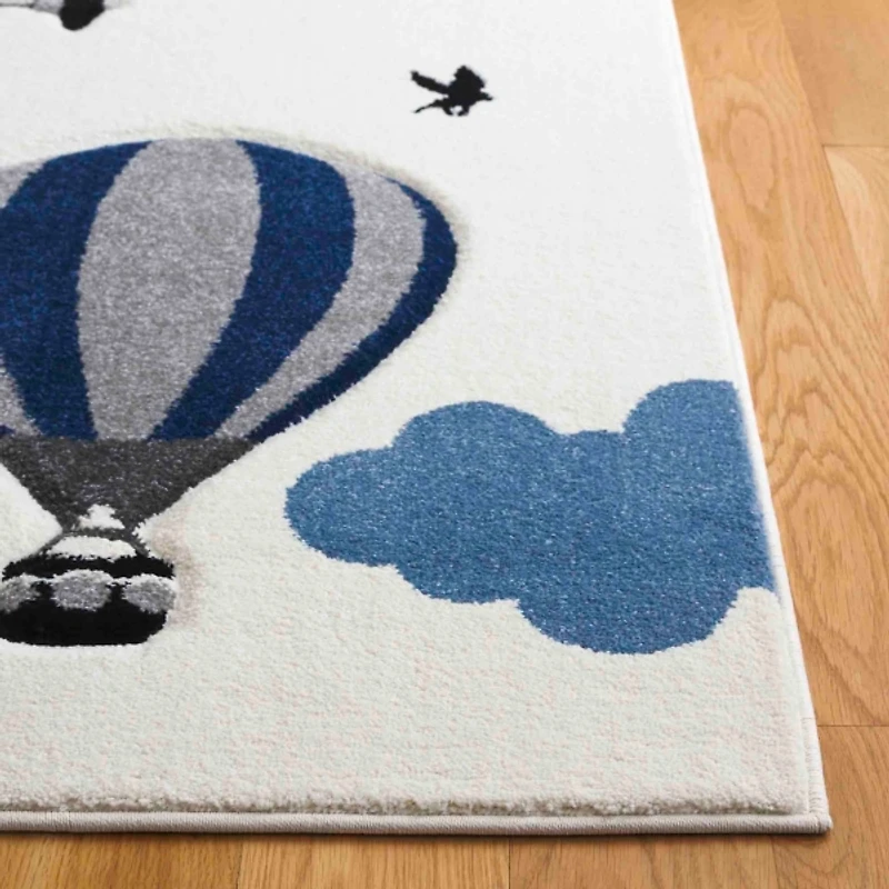 Blue Hot Air Balloons & Planes Kids Area Rug, 6x9