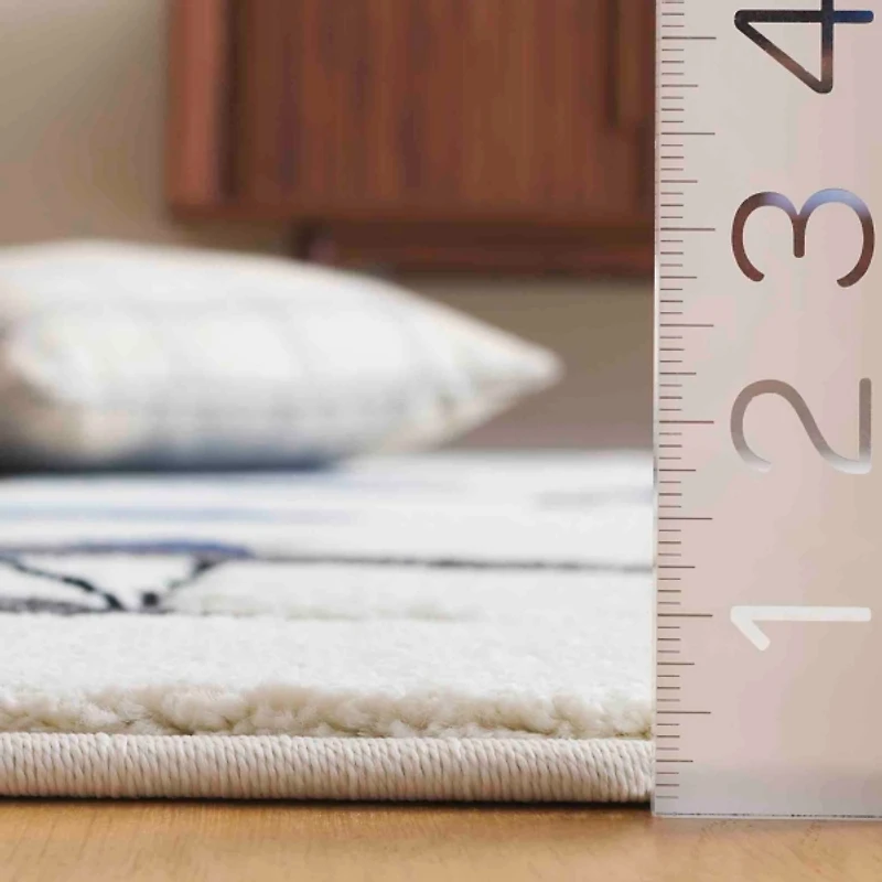 Blue Hot Air Balloons & Planes Kids Area Rug, 6x9