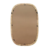 Natural Bambo Wrapped Frame Rectangle Wall Mirror