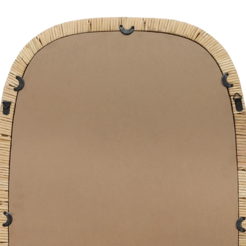 Natural Bambo Wrapped Frame Rectangle Wall Mirror
