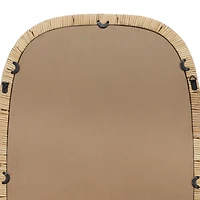 Natural Bambo Wrapped Frame Rectangle Wall Mirror