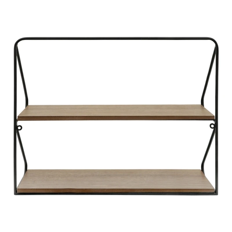 Black & Brown 2-Tier Wall Shelf
