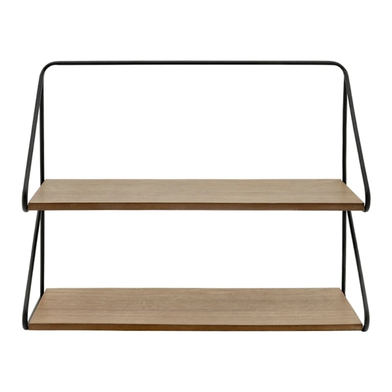 Black & Brown 2-Tier Wall Shelf