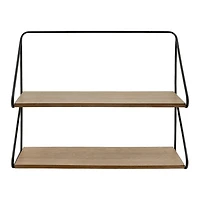 Black & Brown 2-Tier Wall Shelf