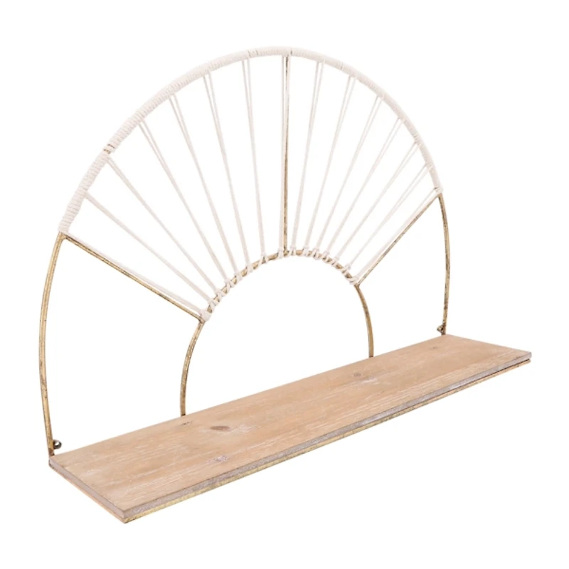 Gold Arched Sun Rays Wall Shelves, Set of 2