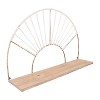 Gold Arched Sun Rays Wall Shelves, Set of 2