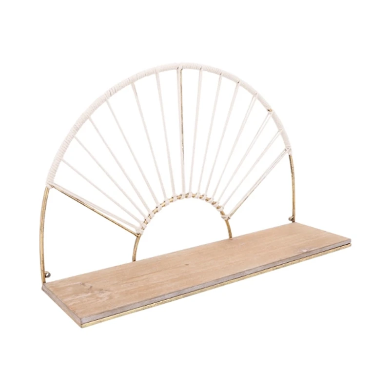 Gold Arched Sun Rays Wall Shelves, Set of 2