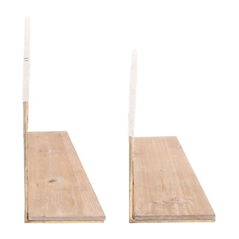 Gold Arched Sun Rays Wall Shelves, Set of 2