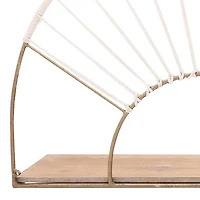 Gold Arched Sun Rays Wall Shelves, Set of 2