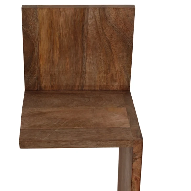 Brown Mango Wood Zig Zag Corner Wall Shelf