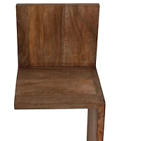 Brown Mango Wood Zig Zag Corner Wall Shelf