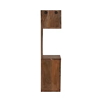 Brown Mango Wood Zig Zag Corner Wall Shelf