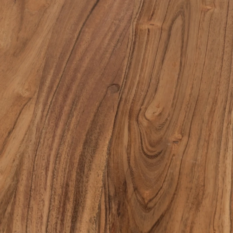 Brown Wood Grooved Base Accent Table