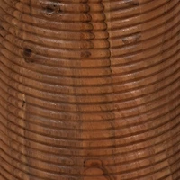 Brown Wood Grooved Base Accent Table