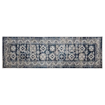 Navy Bree Bordered Runner, 2x8