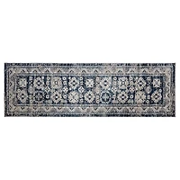 Navy Bree Bordered Runner, 2x8