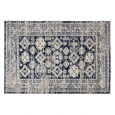 Navy Bree Bordered Area Rug, 5x8
