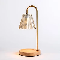 Gold Glass Shade Dimmable Candle Warmer Lamp