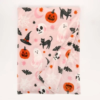 Happy Haunting Plush Throw