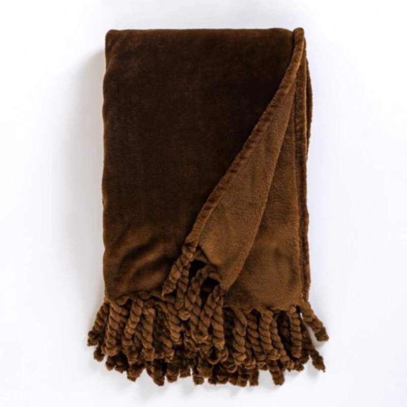 Chocolate Perfectly Plush Throw