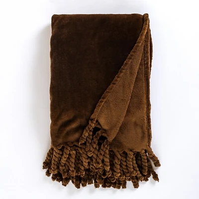Chocolate Perfectly Plush Throw