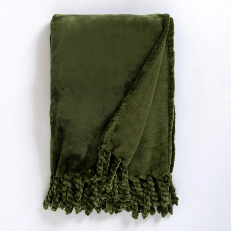 Dark Green Perfectly Plush Throw
