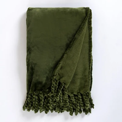 Dark Green Perfectly Plush Throw