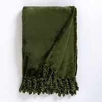 Dark Green Perfectly Plush Throw