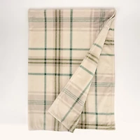 Cream & Sage Criss Cross Plaid Throw