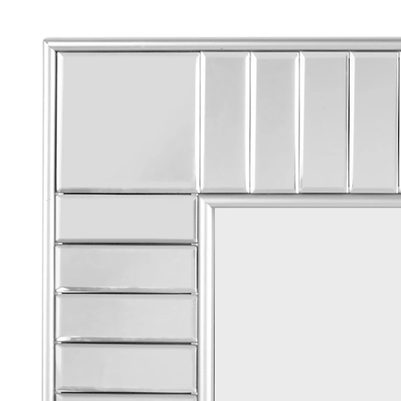 Luxe Silver Tubing Rectangle Wall Mirror