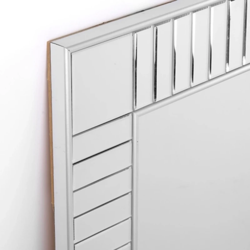 Luxe Silver Tubing Rectangle Wall Mirror