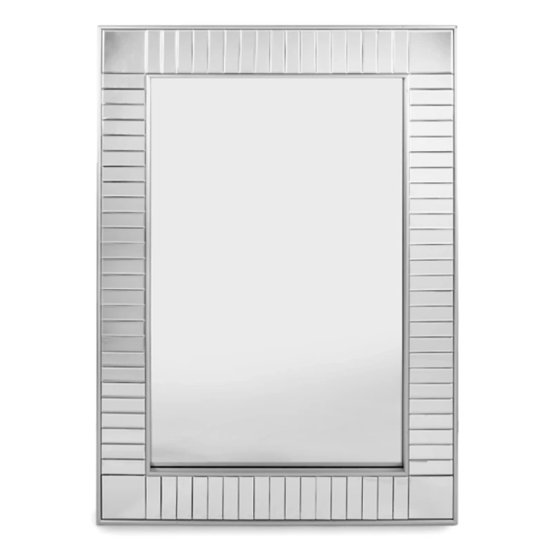 Luxe Silver Tubing Rectangle Wall Mirror