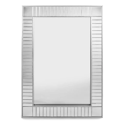 Luxe Silver Tubing Rectangle Wall Mirror