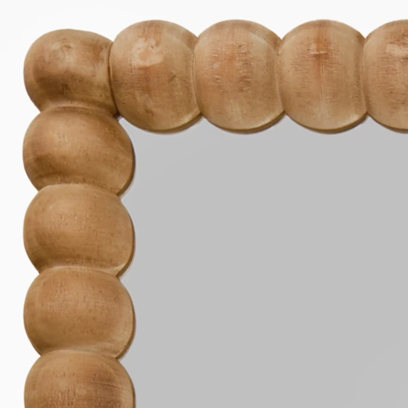 Natural Beaded Wood Ellie Wall Mirror